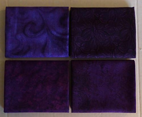 Jinny Beyer Palette~2, Fat Quarter Bundle of 4, Group #1~Purple~RJR Fabrics,