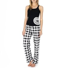 Checkered Knit Pant Pajama Set