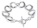 Sterling Silver Hollow Oval & Square Link 7.5  Bracelet