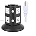 Power Strip, Lanshion Smart 6-Outlet with 4-USB Surge Protector 4000W 110-250V Worldwide Voltage Power Strip with 6.5 Feet Cord (Black and White)