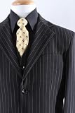 Abini Two Button Black Pinstripe 5 Pcs Boy Dress Suit Set Size From Baby to Teen