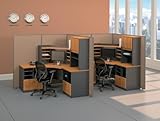 Modular Office Furniture Set 2 - Series A Natural Cherry Collection - Bush  ....