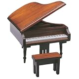 Dollhouse Miniature Concert Baby Grand Piano with Bench