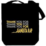 Thank You For Gangsta Rap Music Tote Bag (Black, Canvas, Unisex)