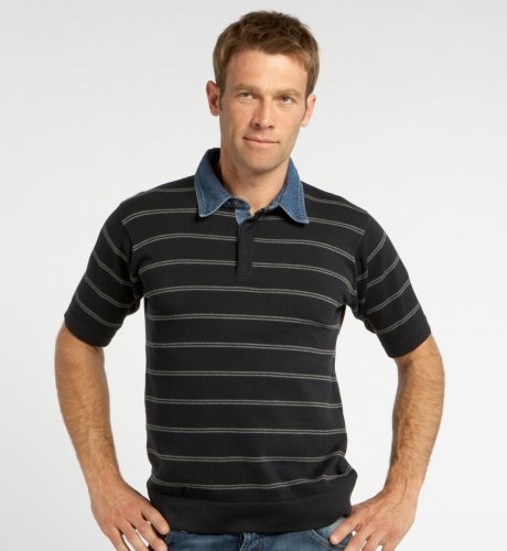 Big & Tall Short Sleeve Tram Stripe Top
