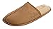 J. Fiallo Mens Faux Fleece Lined Velour Scuff House Slipper With Classy Imprinted Emblem