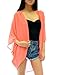 Azkara Womens Solid Three Quarter Sleeves Oversized Knit Kimono Cardigan Sweater