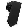 Two Inch Skinny Black Narrow Tie - Black Silk