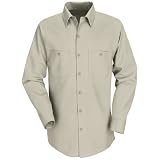 Red Kap SP14 Men's Long Sleeve Industrial Work Shirt Light Tan 5X-Large Long