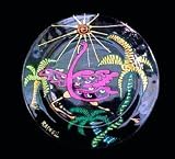 Flamingo Frolic Design - Hand Painted - Dinner/Display Plate - 10 inch diameter