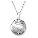 Sterling Silver Engraved Round Locket, 18"
