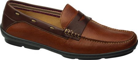Johnston & Murphy Men's Durant Penny Loafer,Tan/Dark Brown Calf,10.5 M US