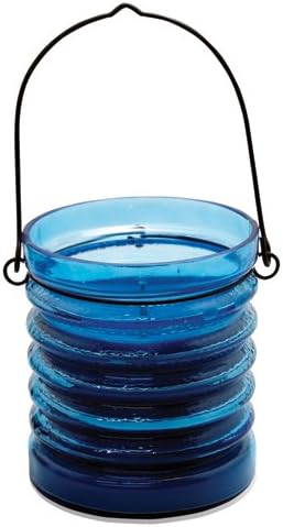 Northern Lights Candles Fiesta Citronella Lantern with Fragranced Wax Candle, Turquoise