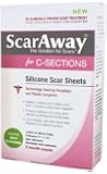 ScarAway C-Section Scar Treatment Strips, Silicone Adhesive Soft Fabric   4-Sheets (7 X 1.5 Inch)