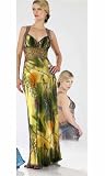 9010G FLOWER SATIN HALTER EVENING PROM DRESS