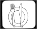 Mouse Pad with "black and white", saucer, hotel, sign, Europe, fork, Germany, knife, food