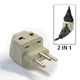 LiteFuze Grounded Universal 2 in 1 Plug Adapter Type J for Switzerland & more - High Quality - CE Certified - RoHS Compliant WP-J-GN