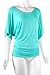 TL Women's Versatile Short Sleeve Boat Neck Dolman Drape Tops with Banded Bottom