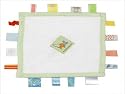 Label-Label comforter white with green trim