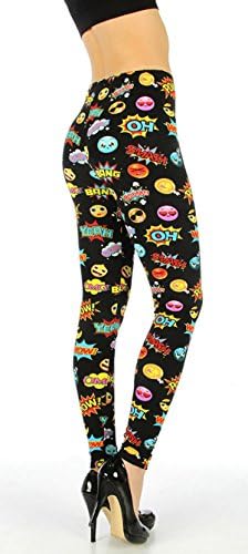 Women's fashion printed emojes tight leggings XL-2XL
