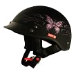 VCAN V531 Cruiser Intricate Butterfly Flat Black Small Half Helmet