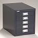 NPSG MD125DG Axcess 5 drawer Desktop Multi-Drawer Organizer with 2 Inch tall drawers DARK GRAY