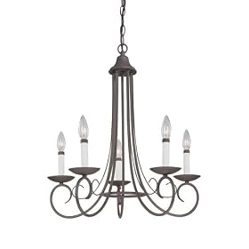 Thomas Lighting Somerset Painted Bronze Five-Light Chandelier