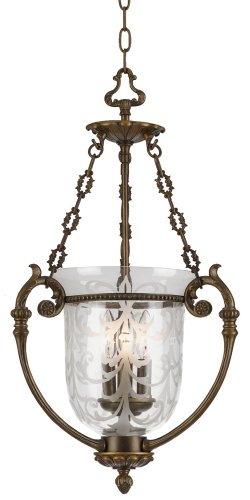 La Vella Antique Brass Three Light Pendant Chandelier 41fqTcmMaqL La Vella Antique Brass Three Light Pendant Chandelier