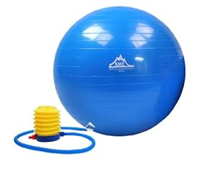 Black Mountain Products Anti Burst Exercise Stability Ball with Pump, Blue, 2000-Pound/55cm