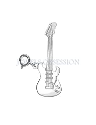 Rhodium-Plated 925 Sterling Silver Electric Guitar Pendant