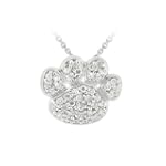 Sterling Silver CZ Paw Print Slide Pendant
