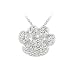 Sterling Silver CZ Paw Print Slide Pendant image 1