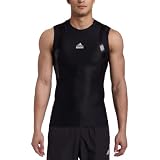 adidas Men's TECHFIT PowerWEB Sleeveless Tee, Black, Light Onix, Medium