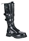 Gothic Boot With Buckles And Knife Sheath (Black Leather;Men's 12)