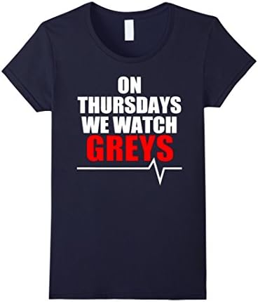 Women's On thursdays we watch grey t shirt Medium Navy