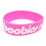 Boobies Rule Rubber Wristband Bracelet Cancer Awareness