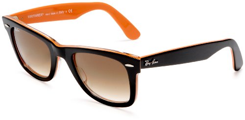 Ray-Ban RB2140 Original Wayfarer Sunglasses 50 mm, Non-Polarized, Black On Orange/Brown Gradient
