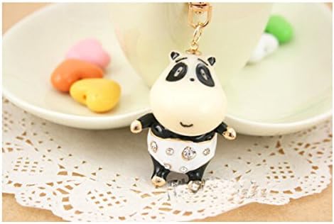 Cute Panda Shape keychain Plated Lovely Keyring Bag Charm +Gift Box