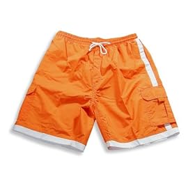 Jon Lauren Apparel - Mens Swim Suit, Orange, White