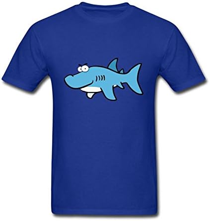 Straggole Men's Cartoon Shark Short Sleeve T-Shirt XX-Large Royal Blue