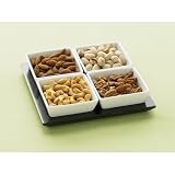 432 Set of 4 Square Bowls on Wood Tray