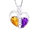 14K White Gold Twin Pear Gemstone Pendant-Multi title=