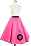 Hey Viv! Hot Pink Rock n Roll Skirt - Retro 50s Style