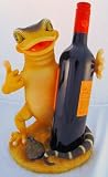 Leopard Gecko Wine Bottle Holder with Bottle Topper 2 Piece Set