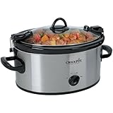 Crock-Pot SCCPVL600S Cook' N Carry 6-Quart Oval Manual Portable Slow Cooker, Stainless Steel
