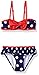 Jantzen Girls' Nautical Polka Dot Bikini Swimsuit with Bow