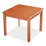 BasyxTM Corner Table, Square, 24w x 24d x 20h, Bourbon Cherry
