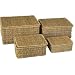 SET OF 4 SEAGRASS STORAGE BASKET BOX WITH LID