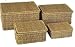Set Of 4 Seagrass Storage Basket Box With Lid