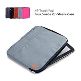CaseCrown Faux Suede Zip Sleeve Case (Grey) for HP Touchpad